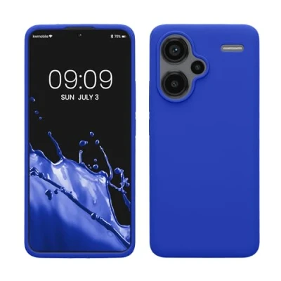 Abbildung von kwmobile Hülle kompatibel mit Xiaomi Redmi Note 13 Pro+ 5G / Pro Plus Silikon Handy Case Handyhülle weiche Oberfläche kabelloses Laden Baltik Blau