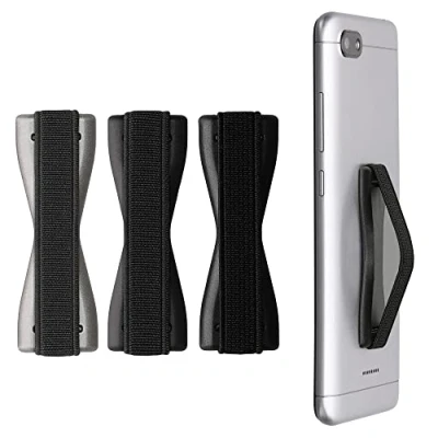 Abbildung von kwmobile Smartphone Fingerhalter 3 Set Handy Halter Griff Halterung Einhandbedienung 3X Handyhalter in Schwarz Grau Dunkelgrau