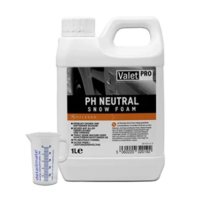 Abbildung von ValetPRO pH Neutral Snow Foam 1 Liter Schaum Schnee für Auto Wäsche Sprühschaum plus Messbecher 50ml von detailmate