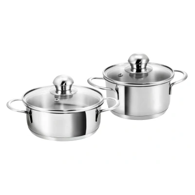 Abbildung von Kopf Topf Set Parvus, Edelstahl (2 tlg), Kleine Töpfe, 12 + 14 cm, inkl. Deckel, Induktion,