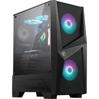 Abbildung von MSI MAG FORGE 100R Mid Tower ATX Gehäuse (2x USB 3.1 Anschluss, 2x 120mm A RGB Fan und 1x im Lieferumfang, schwarz, RGB)