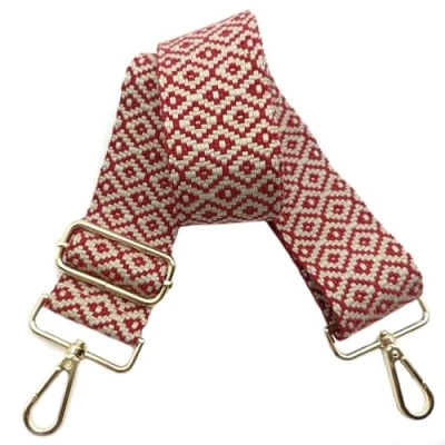 Abbildung von Verstellbarer 5cm Taschengurte Breit, Schultergurt für Tasche, zum Wechseln Goldener Karabiner Schulterriemen, Umhängegurt fur Damen Handtaschen Crossbody DIY Zubehör(Rot)