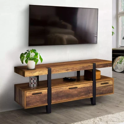 Abbildung von IDMarket TV Bank, 113 cm, Österreich, Holz, Nadelfuß mit Schubladen