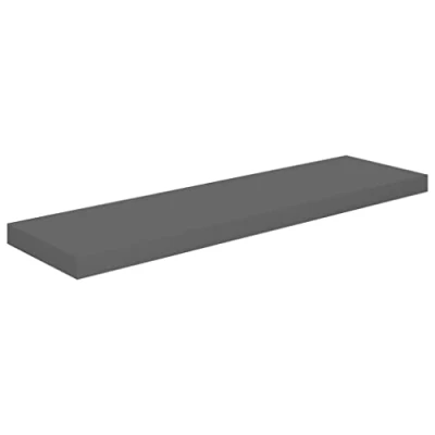 Abbildung von vidaXL Wandregal Schwebend Hängeregal Wandboard Bücherregal Regalbrett Schweberegal CD DVD Regal Dekoregal Hochglanz Grau 90x23,5x3,8cm MDF