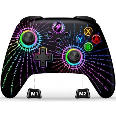 Abbildung von ALEEMTRY Switch Controller, Wireless Controller mit RGB Joystick/Programmierbare &amp; Sync Tasten/1000mAh, für Switch/Lite/OLED
