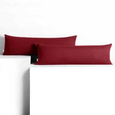 Abbildung von DecoKing 2 Kissenbezüge 20x120 cm Jersey Baumwolle Reißverschluss Bordeaux Amber
