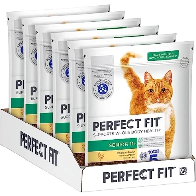 Abbildung von PERFECT FIT Senior Trockenfutter für ältere Katzen ab 11 Jahren Huhn, 750g (6 Beutel)