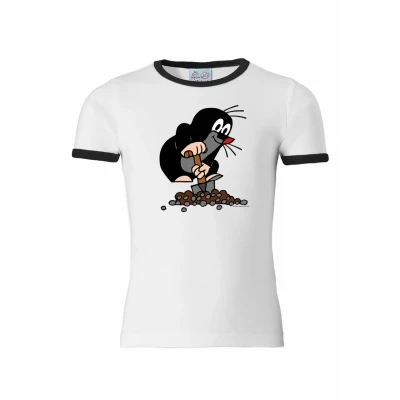 Abbildung von Logoshirt Maulwurf DER Kleine Tshirt print für Kinder, Größe: 92/98, Weiss dunkelblau