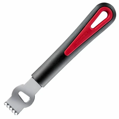 Abbildung von Westmark Zitronenschaber/Zestenreißer mit Kanneliermesser, Länge: 16,5 cm, Rostfreier Edelstahl/Kunststoff, Gallant, Schwarz/Rot, 29302270