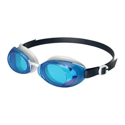 Abbildung von Speedo Jet 2.0 Schwimmbrille Schwimmen Verbesserte Sicht für Unisex Erwachsene, Bondi Blau/Weiß/Anthrazitgrau, ONESZ