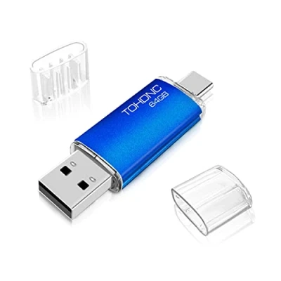 Abbildung von USB Stick 64GB, C Flash Laufwerk Memory 2 in 1 OTG Speicherstick 2.0 64GB Type Drive 64 Gbyte für PC, Mac, Laptop, Computer, Smart TV, Auto, Typ Handy