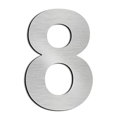 Abbildung von nanlyiau 3in/7.5cm Edelstahl hausnummer Hausnummern aus zahlen massivem SUS304,selbstklebende hausnummern(3in number 8)