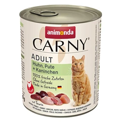 Abbildung von Carny Katzen Nassfutter Huhn + Pute Kaninchen (6 x 800g), von animonda ohne Getreide und Zucker, mit frischen fleischlichen Zutaten