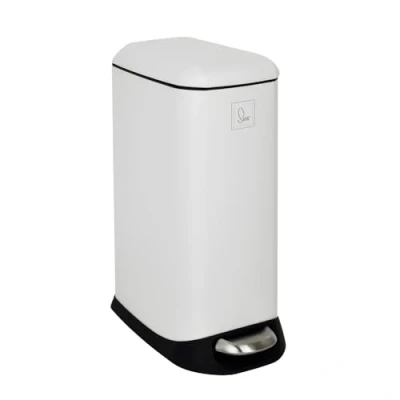 Abbildung von SVITA Mülleimer TS12, Treteimer, 12L, Softclose Funktion, Stahl pulverbeschichtet, Weiß