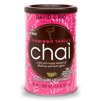 Abbildung von David Rio Chai Flamingo Vanilla aus San Francisco, entkoffeiniert und zuckerfrei, Pappwickeldose (1 x 337 g)