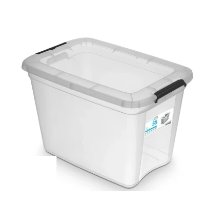 Abbildung von ORPLAST BaseStore Box + Deckel 60 Liter 58 x 39 35cm transparent