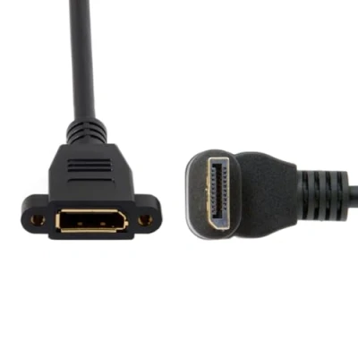Abbildung von cablecc DisplayPort Display Port Stecker zu Buchse 90 Grad nach Oben abgewinkeltes Verlängerungskabel