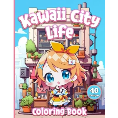 Abbildung von Kawaii City Life: Coloring Book for Kids &amp; Adults Cute Scenes with Adorable Animals Characters Stress Relief and Relaxation (Kawaii Life, Band 2)