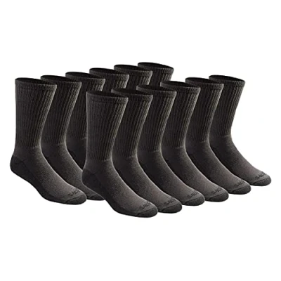 Abbildung von Dickies Herren Dri tech Essential Moisture Control Crew, Available in M XXL (6, Pairs) Lässige Socken, Anthrazit (12 Paar), Large (12er Pack)