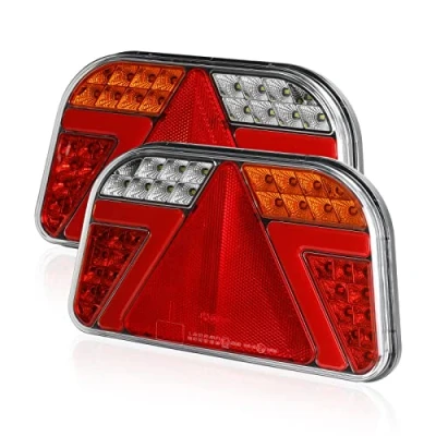 Abbildung von AOHEWEI Anhänger Rückleuchten Kit 12V/24V Wasserdicht Blinker/Bremse/Schwanz/Rückwärts/Nebel/Reflektor Licht mit 25cm langem 6 adrigem Kabel für LKW Wohnwagen Van Traktor
