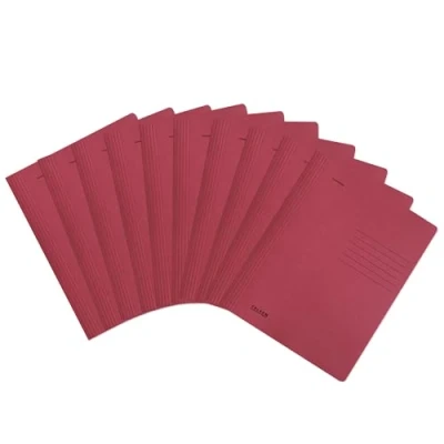 Abbildung von Original Falken 10er Pack Schnellhefter Intensivfarben. Made in Germany. Gebrauchsfertig gefaltete Hefter aus Recycling Karton, DIN A4 kaufmännische und Behördenheftung bordeaux Blauer Engel