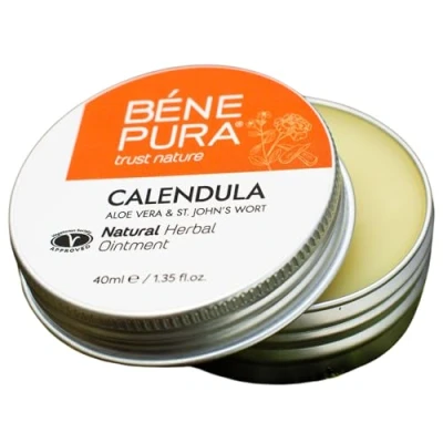 Abbildung von BenePura Ringelblumensalbe Natürliche Wund und Heilsalbe mit Aloe Vera Calendula Wundsalbe Entzündungshemmend Narbensalbe Brandsalbe Verbrennung Creme Narbencreme 40 ml