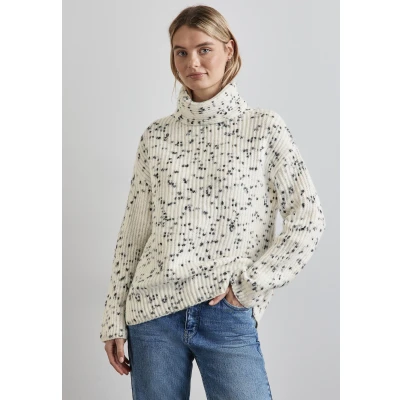 Abbildung von Street One Gemustert Strickpullover, Damen, Größe: 38, Weiß