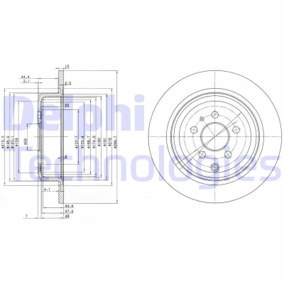 Abbildung von DELPHI BG3049 Bremsscheibe 295 10 5 voll geölt unbehandelt ohne Radlager, ABS Sensorring FIAT: Ulysse II, I, CITROËN: Evasion