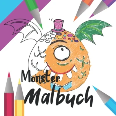 Abbildung von Monster Ausmalbuch: Malbuch Geschenk für Kinder Ausmalen von Monstern DIN A5 60 Seiten Jungen Geschenkidee (Ausmalbuch Kinder, Band 1)