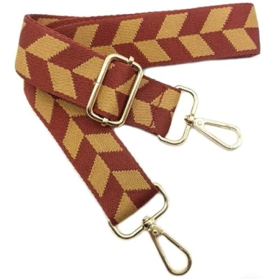 Abbildung von Verstellbarer Schultergurt Taschengurt Rot und Gelb, Taschengurte zum Wechseln, Breit mit Karabiner Gold, 80 130 cm Tragegurt Tasche für Damen Schulterriemen, Handtasche, 3.8cm, *2