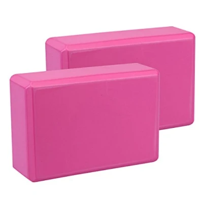 Abbildung von EXERZ Yogablöcke 2 Teiliges Hoher Dichte Bequeme Fitness Schaum Ziegelsteine, Anti Beleg Leichtgewichtler und freundliche Reise.(Pink)