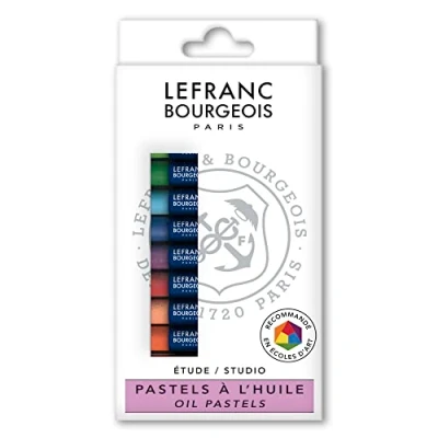 Abbildung von Lefranc Bourgeois 806309 Ölpastellkreide 12er Set, lebendige lichtechte Farben, intensiv &amp; wasserfest mit geschmeidiger Textur Ideal für Künstler, Hobbymaler, Kinder, Schule, Kunstunterricht