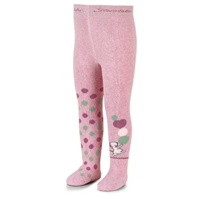 Abbildung von Sterntaler Kleinkind Mädchen Strumpfhose Baby Maus Babystrumpfhose mit Motiv und Vollplüsch rosa meliert, 80