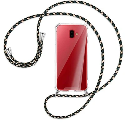 Abbildung von mtb more energy Handykette kompatibel mit Samsung Galaxy J6 Plus, J6+ 2018 (SM J610, 6.0&#039;&#039;) Camouflage Smartphone Hülle zum Umhängen Anti Shock Full TPU Case