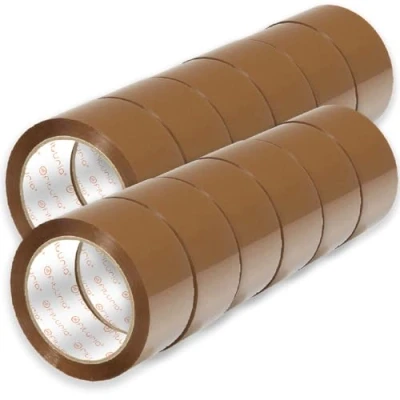 Abbildung von OFITURIA Paketklebeband, Braunes Klebeband, Packband für Umzugskartons und Sendungen, Verpackungsklebeband, Sicheres Widerstandsfähiges Paketband (50mmx120m, 12 Rollen)