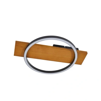 Abbildung von Lindby LED Deckenlampe Galad, schwarz, Holz, 30 cm, dimmbar