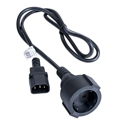 Abbildung von AKYGA AK PC 13A Power Cable Schuko 3 Pin IEC C14 / EU CEE 7/4 15 1.0 m Black