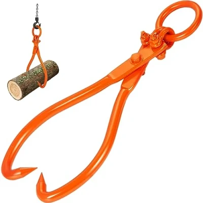 Abbildung von VEVOR Forstzange 350kg Tragfähigkeit Rückezange Max. Öffnung 494mm Holzzange 504x192x70mm Hebezange Holzgreifer Verladezange Schleppzange Holzpackzange für Traktoren Lastkraftwagen Gabelstaplern
