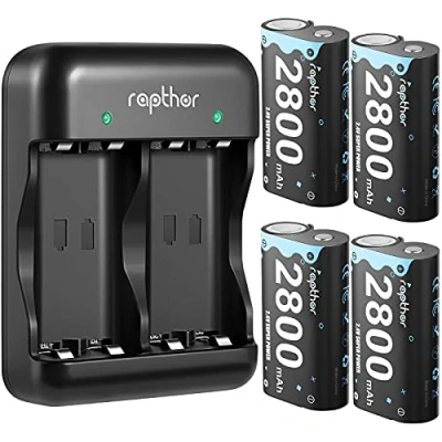 Abbildung von Rapthor 2800mAh Controller Akkupack Kompatibel mit Xbox One/Xbox Series X/Xbox One S/Xbox Elite, 4x2800 mAh wiederaufladbare Batterie