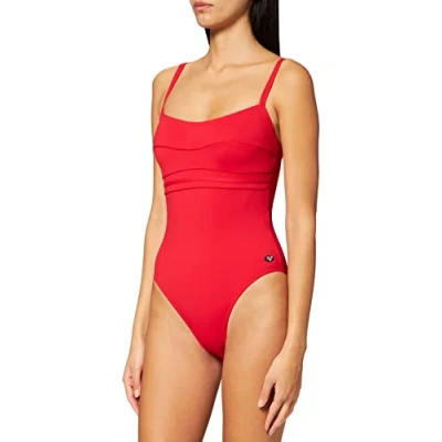 Abbildung von Haute pression A1001 Maillot de bain une pièce Uni Femme Rouge,FR: 40 (Taille faricant: 40)