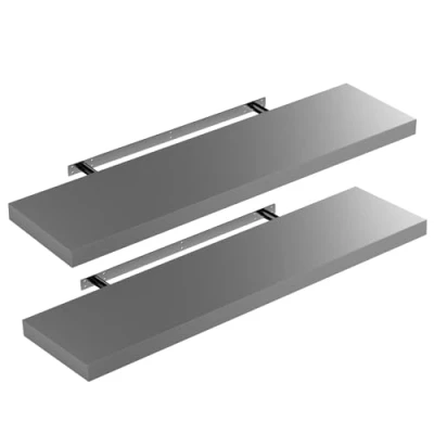 Abbildung von Casaria Wandregal, Grau mit Halterung 50 110 cm Schwebend 15 kg Tragkraft Wohnzimmer