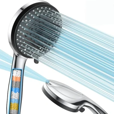 Abbildung von VOXON Duschkopf mit Filter, Hochdruck Handbrause 10 Strahlarten, Wassersparend Filtration in 20 Schichten, Duschbrause für Hartes Wasser,Rest Chlor,Bakterien, Schwermetall