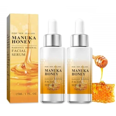Abbildung von 2 Stück Manuka Honig Gesichtsserum Beruhigende Feuchtigkeitsspendende Tief nährende Anti Aging Serum Falten für alle Hauttypen