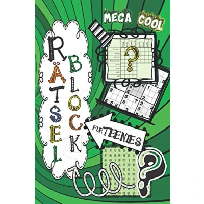 Abbildung von cooler Rätselblock für Teenies: Mega Rätselbuch Kinder ab 12: Buchstabenrätsel, Logicals, Wortsuchrätsel, Labyrinthe, Sudokus