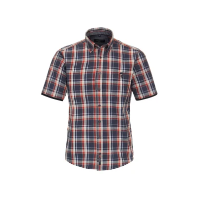 Abbildung von Casamoda Freizeithemd Kurzarm Kariert Casual FIT Hemd, Herren, Größe: Large, Dunkelblau