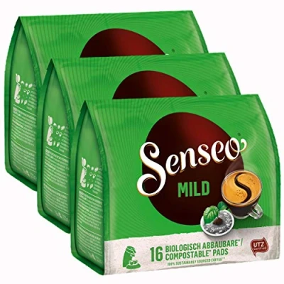 Abbildung von Senseo Kaffeepads Mild, Feiner und Samtweicher Geschmack, Kaffee, neues Design, 3er Pack, 3 x 16 Pads