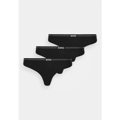 Abbildung von BOSS Thong 3 PACK String, Damen, Größe: XS, Black