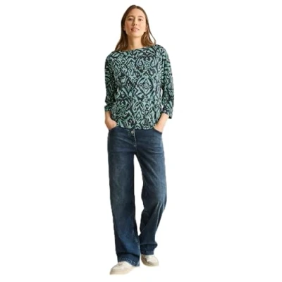 Abbildung von CECIL Damen B322926 Gemustertes Shirt, Slate Khaki, S