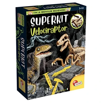 Abbildung von Lisciani I&#039;M A GENIUS SCIENCE Velociraptor Super Kit für Kinder ab 7 Jahren Archäologen Set Dinosaurierskelett Ausgraben und Bauen Lern Wissenschaftsspiel