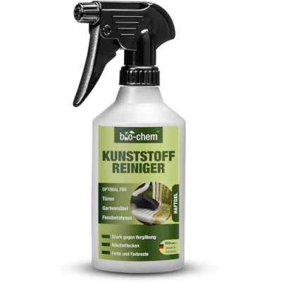Abbildung von bio chem Kunststoffreiniger 500 ml, PVC Reiniger, Rauchgeruch Entferner, Nikotin Kraftreiniger für Kunststoff Fenster, Fenster Rahmen, Heizkörper, Gartenmöbel, u.v.m.